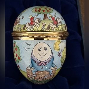 Halcyon Days Humpty Dumpty Alice in Wonderland Trinket Box rare collectible